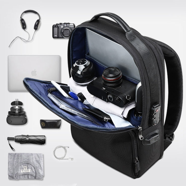 Frendorf | Bopai 61-02511 Business Reise Atmungsaktiv Wasserdicht Diebstahlschutz Herren Rucksack, Größe: 30x15x44cm (Schwarz)