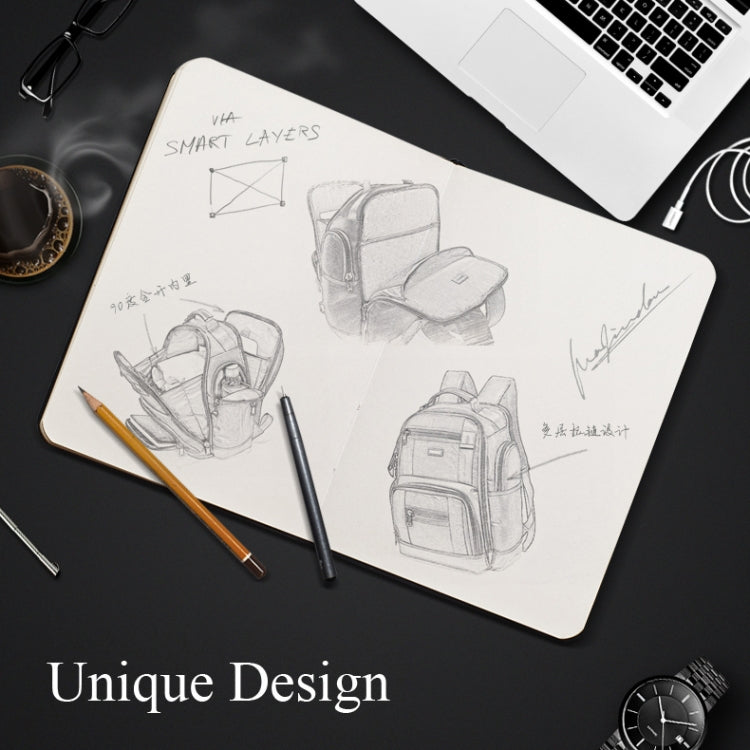 Frendorf | Bopai 11-85301 15,6 Zoll Große Kapazität Mehrschichtiger Reißverschluss Tasche Design Atmungsaktive Laptop Rucksack, Größe: 35 x 20 x 43 cm (Schwarz)