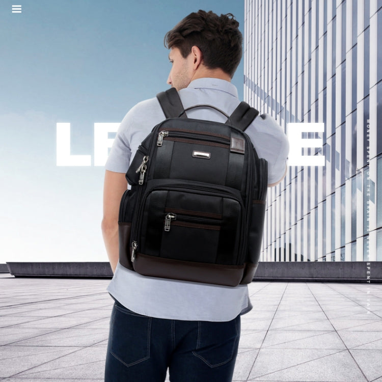 Frendorf | Bopai 11-85301 15,6 Zoll Große Kapazität Mehrschichtiger Reißverschluss Tasche Design Atmungsaktive Laptop Rucksack, Größe: 35 x 20 x 43 cm (Schwarz)