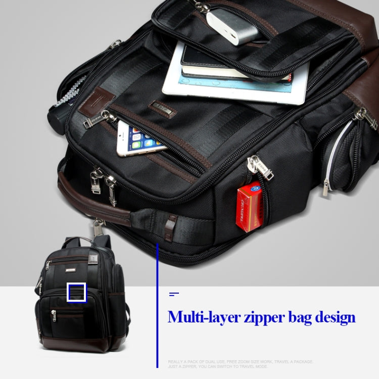 Frendorf | Bopai 11-85301 15,6 Zoll Große Kapazität Mehrschichtiger Reißverschluss Tasche Design Atmungsaktive Laptop Rucksack, Größe: 35 x 20 x 43 cm (Schwarz)