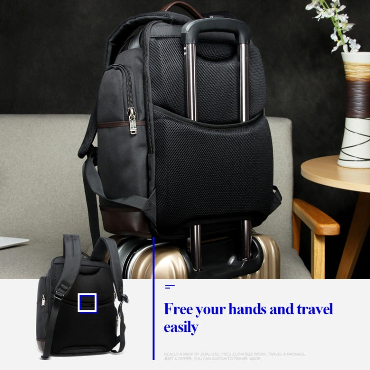 Frendorf | Bopai 11-85301 15,6 Zoll Große Kapazität Mehrschichtiger Reißverschluss Tasche Design Atmungsaktive Laptop Rucksack, Größe: 35 x 20 x 43 cm (Schwarz)