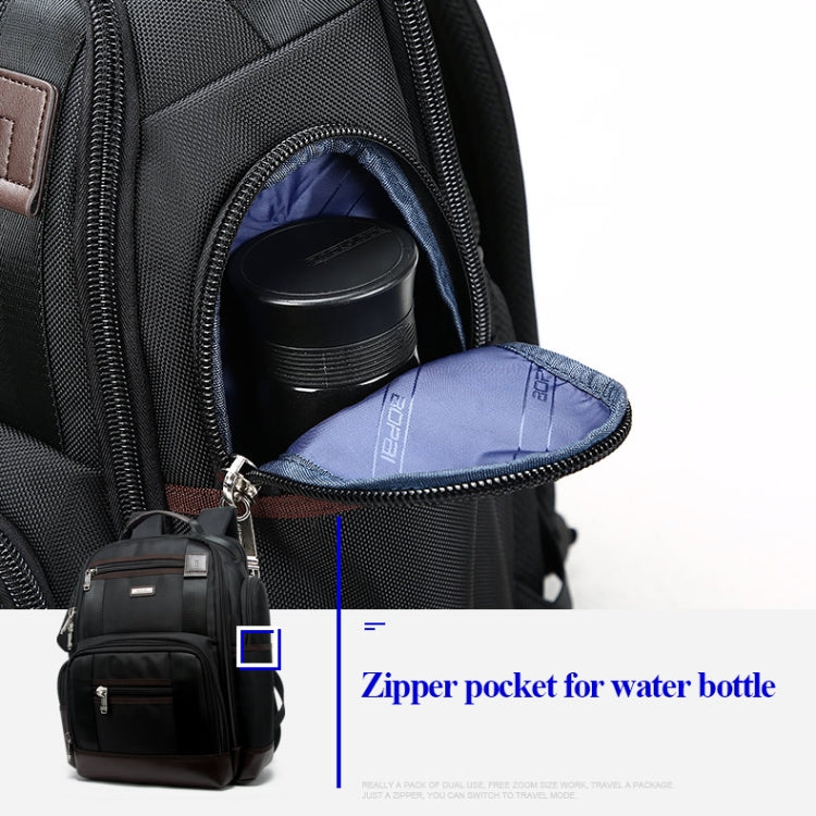 Frendorf | Bopai 11-85301 15,6 Zoll Große Kapazität Mehrschichtiger Reißverschluss Tasche Design Atmungsaktive Laptop Rucksack, Größe: 35 x 20 x 43 cm (Schwarz)