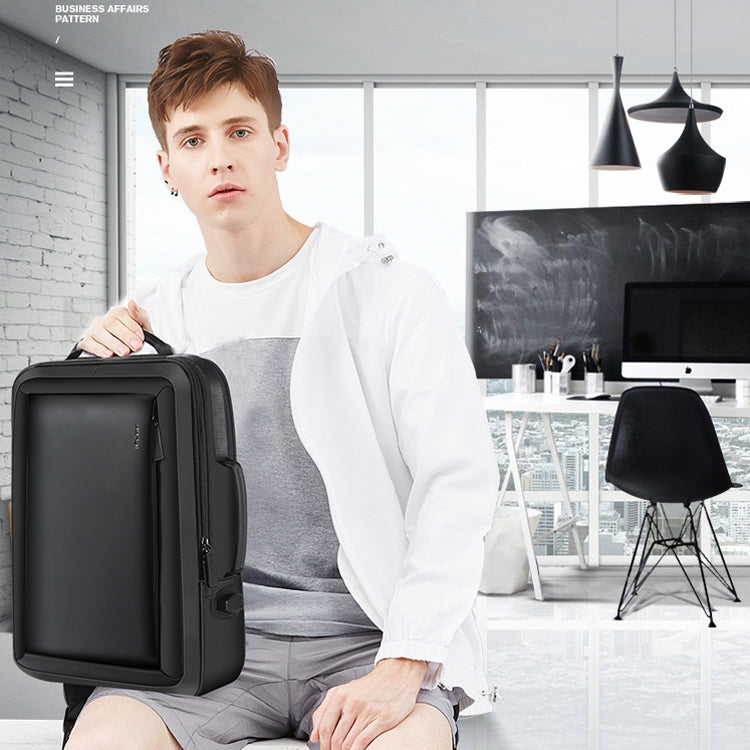 Frendorf | Bopai 751-006551 Große Kapazität Business Casual Atmungsaktive Laptop-Rucksack mit externem USB-Anschluss, Größe: 30 x 12 x 44cm(Schwarz)