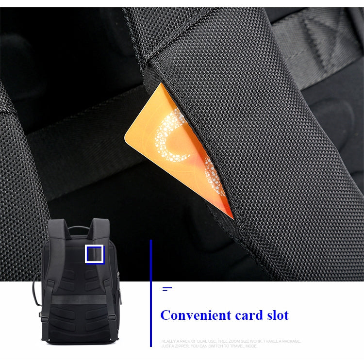 Frendorf | Bopai 751-006551 Große Kapazität Business Casual Atmungsaktive Laptop-Rucksack mit externem USB-Anschluss, Größe: 30 x 12 x 44cm(Schwarz)