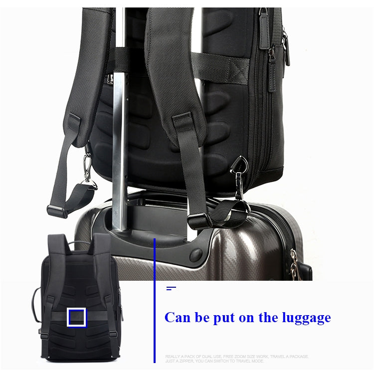 Frendorf | Bopai 751-006551 Große Kapazität Business Casual Atmungsaktive Laptop-Rucksack mit externem USB-Anschluss, Größe: 30 x 12 x 44cm(Schwarz)