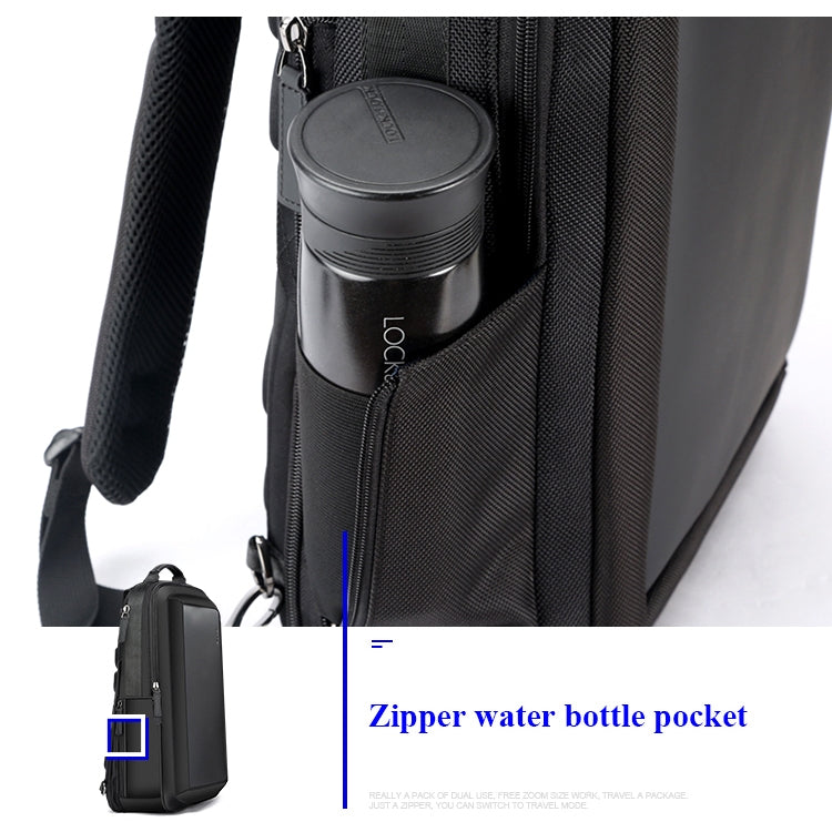 Frendorf | Bopai 751-006551 Große Kapazität Business Casual Atmungsaktive Laptop-Rucksack mit externem USB-Anschluss, Größe: 30 x 12 x 44cm(Schwarz)
