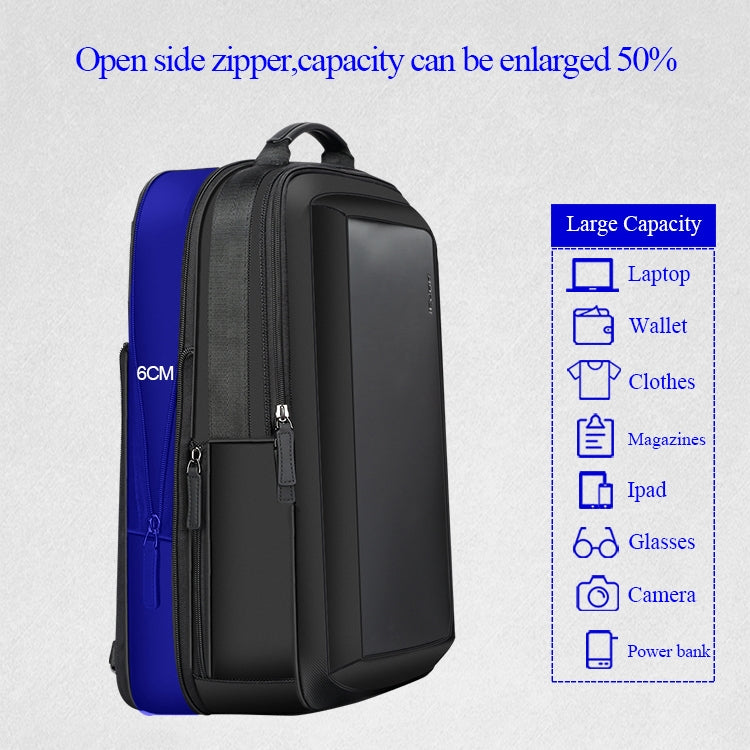 Frendorf | Bopai 751-006551 Große Kapazität Business Casual Atmungsaktive Laptop-Rucksack mit externem USB-Anschluss, Größe: 30 x 12 x 44cm(Schwarz)