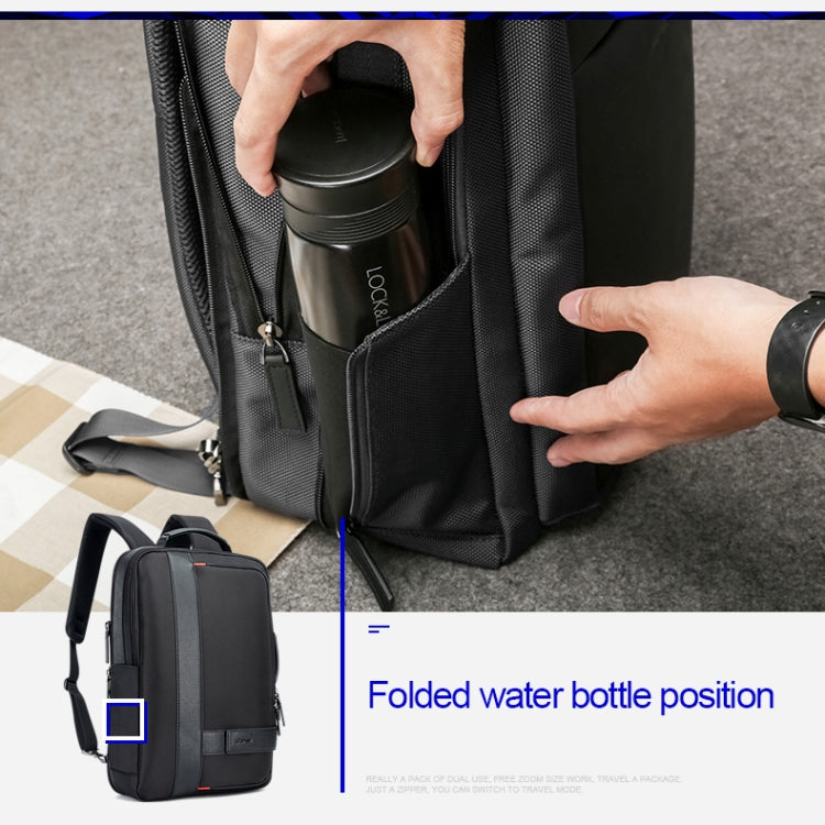 Frendorf | Bopai 751-006561 Große Kapazität Business Casual Atmungsaktive Laptop-Rucksack mit externem USB-Anschluss, Größe: 29 x 16 x 44 cm (Schwarz)