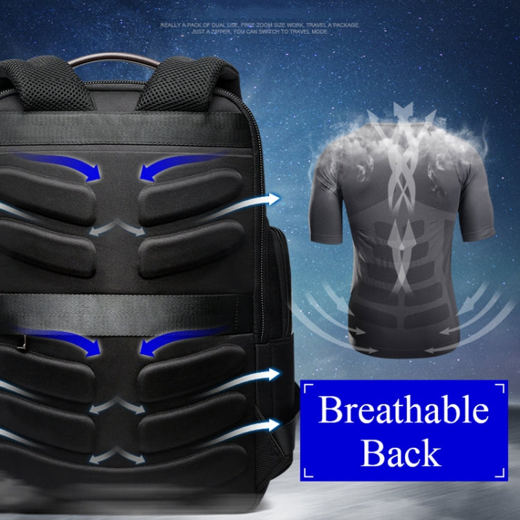 Frendorf | Bopai 751-007301 Business Anti-Diebstahl Wasserdichte Große Kapazität Doppel-Schultertasche, mit USB-Ladeanschluss, Größe: 28x19x42cm (Schwarz)