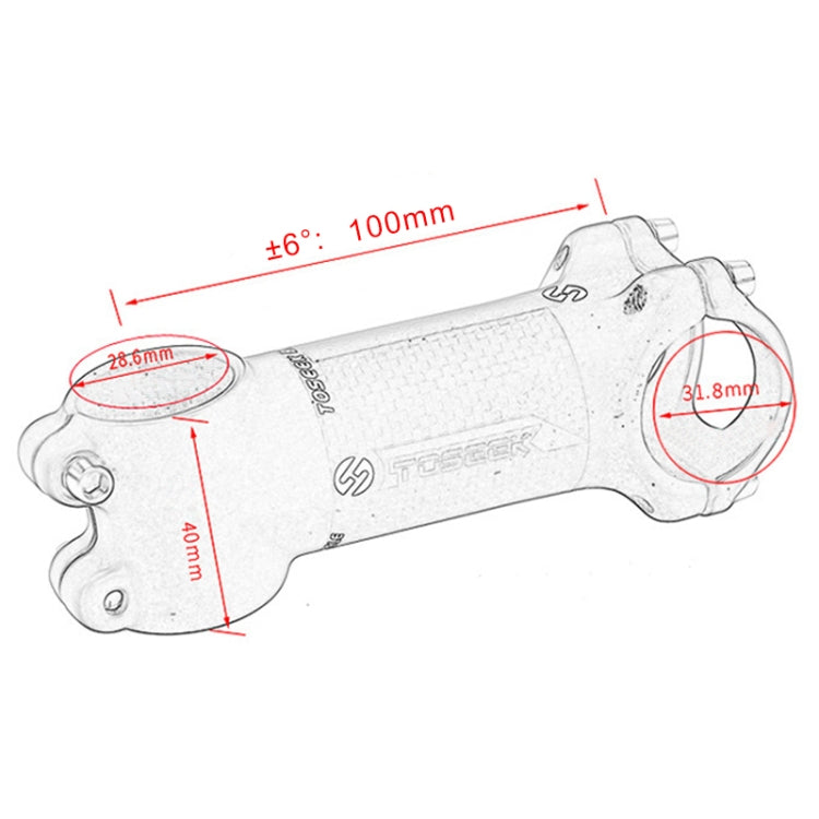 Frendorf | TOSEEK Straße Mountainbike Ultra-leicht Lenker Vorbau Erhöhung Wasserhahn, Größe: 6 Grad, 100mm (Glanz)
