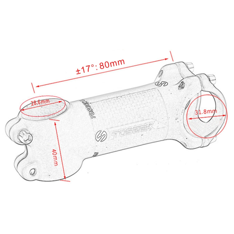 Frendorf | TOSEEK Straßen-Mountainbike Ultra-leicht Lenker Vorbau Steigrohr, Größe: 17 Grad, 80mm (Glanz)