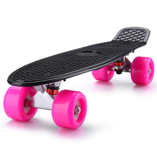 Frendorf | Shining Fish Plate Scooter Single Tilt Four Wheel Skateboard mit 72mm Rad (Schwarz Pink)