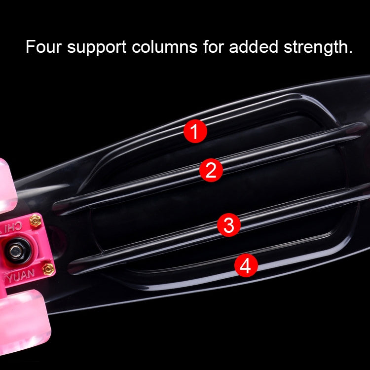 Frendorf | Shining Fish Plate Scooter Single Tilt Four Wheel Skateboard mit 72mm Rad (Schwarz Pink)
