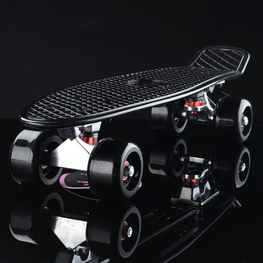 Frendorf | Shining Fish Plate Scooter Einzelne Neigung Vier Rad Skateboard mit 72mm Rad (Schwarz)