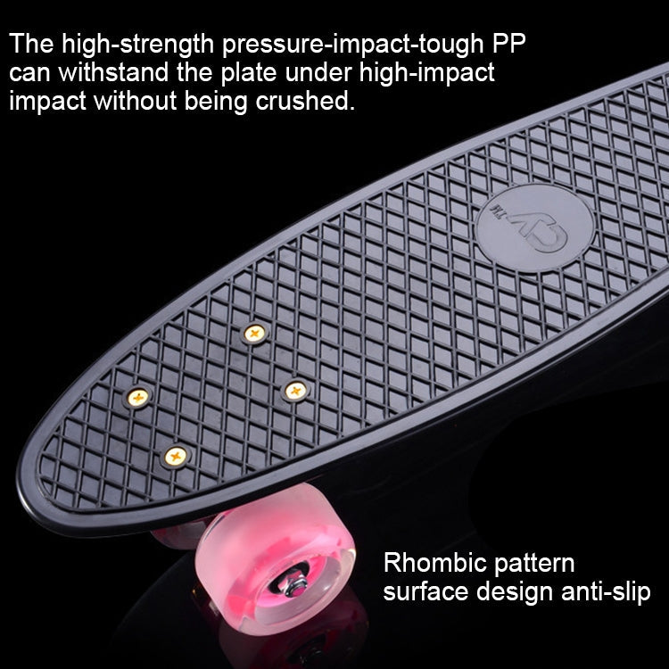 Frendorf | Shining Fish Plate Scooter Einzelne Neigung Vier Rad Skateboard mit 72mm Rad (Schwarz)