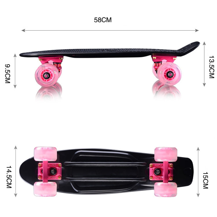 Frendorf | Shining Fish Plate Scooter Einzelne Neigung Vier Rad Skateboard mit 72mm Rad (Schwarz)