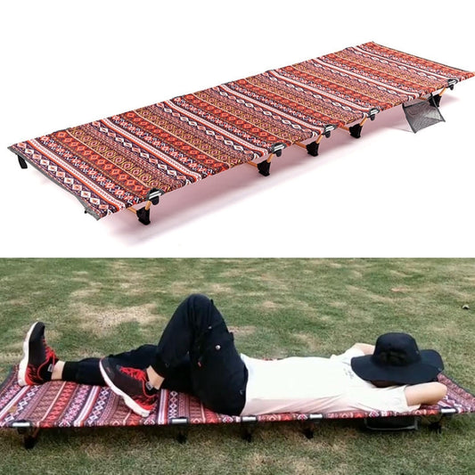 Frendorf | Outdoor Falt-Campingmatte Einzelbett Tragbare Aluminiumlegierung Schlafmatte, Größe: 180x61x14cm (Rot)