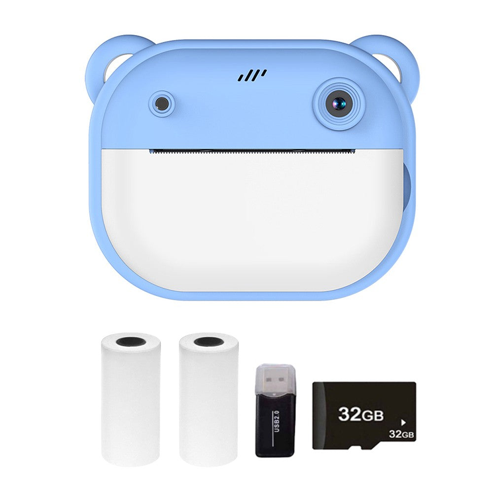 1080P Kinder Digitalkamera mit Thermodruck, 2,4-Zoll IPS-Bildschirm, Selfie & Video, Autofokus, inklusive 2 Druckpapierrollen