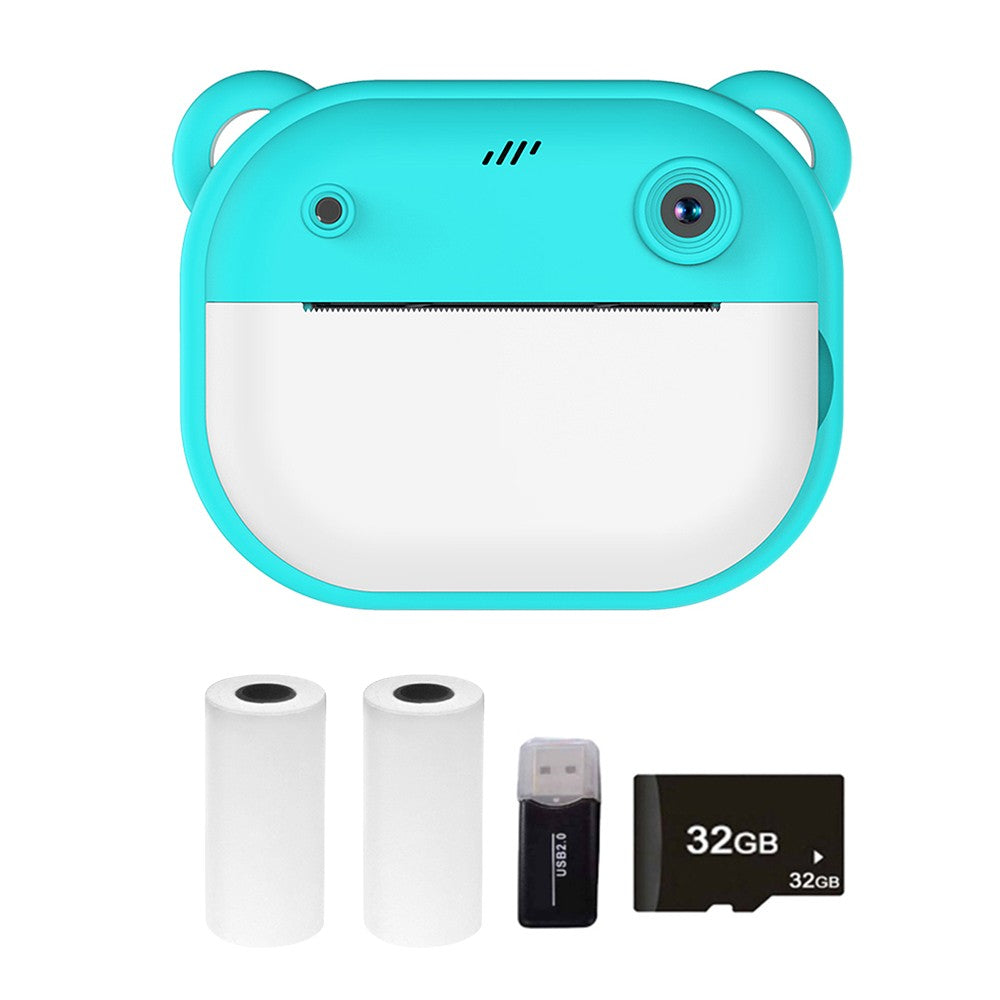 1080P Kinder Digitalkamera mit Thermodruck, 2,4-Zoll IPS-Bildschirm, Selfie & Video, Autofokus, inklusive 2 Druckpapierrollen