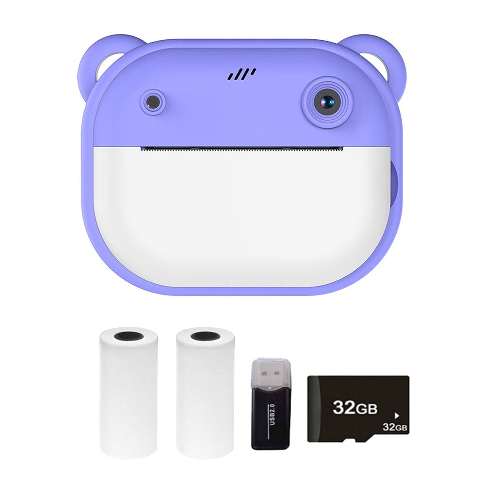 1080P Kinder Digitalkamera mit Thermodruck, 2,4-Zoll IPS-Bildschirm, Selfie & Video, Autofokus, inklusive 2 Druckpapierrollen