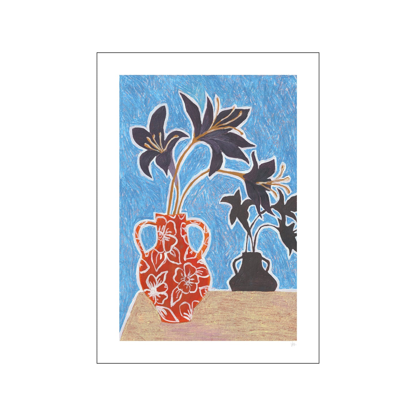 Oil Pastel Lillies