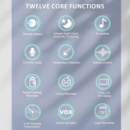 Frendorf | Babyüberwachung mit Nachtsicht und 2-Wege-Audio – Inklusive Temperaturanzeige