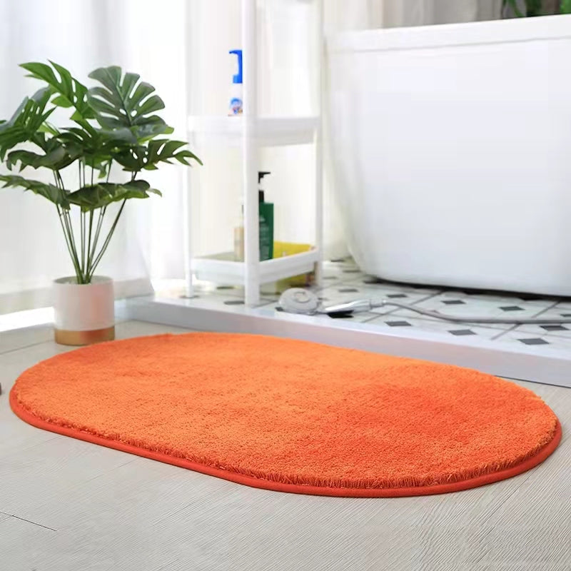 Feblilac Halbrund Solid Gold Gepolsterte Badematte, Mehrere Größen Weiches Plüsch Wasser-Absorbierend, Rutschfeste Toilettamatte, Weicher Dicke Badezimmerteppich, Reine Badezimmermatten, Einfache Beste Baderugs, Heiße Duschmatte Rutschfest, Toilettenmatte