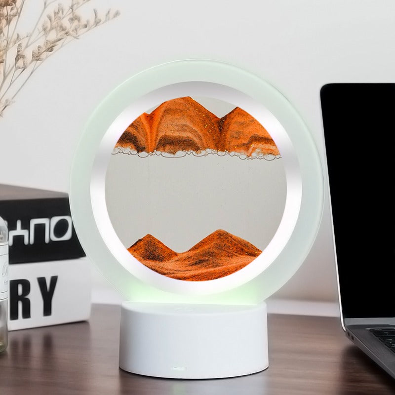 Frendorf | LumenFlow Quicksand 3D USB Tischlampe | Nachtlicht mit Touch-Schalter | 7 Farben
