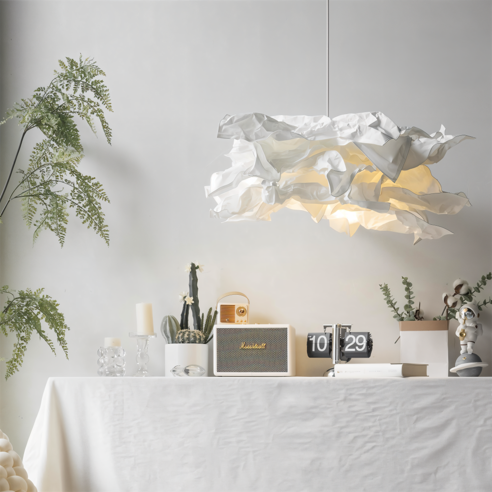 Frendorf | OriCloud Pendelleuchte - Klassische Anpassbare Weiße Papier DIY Hängelampe