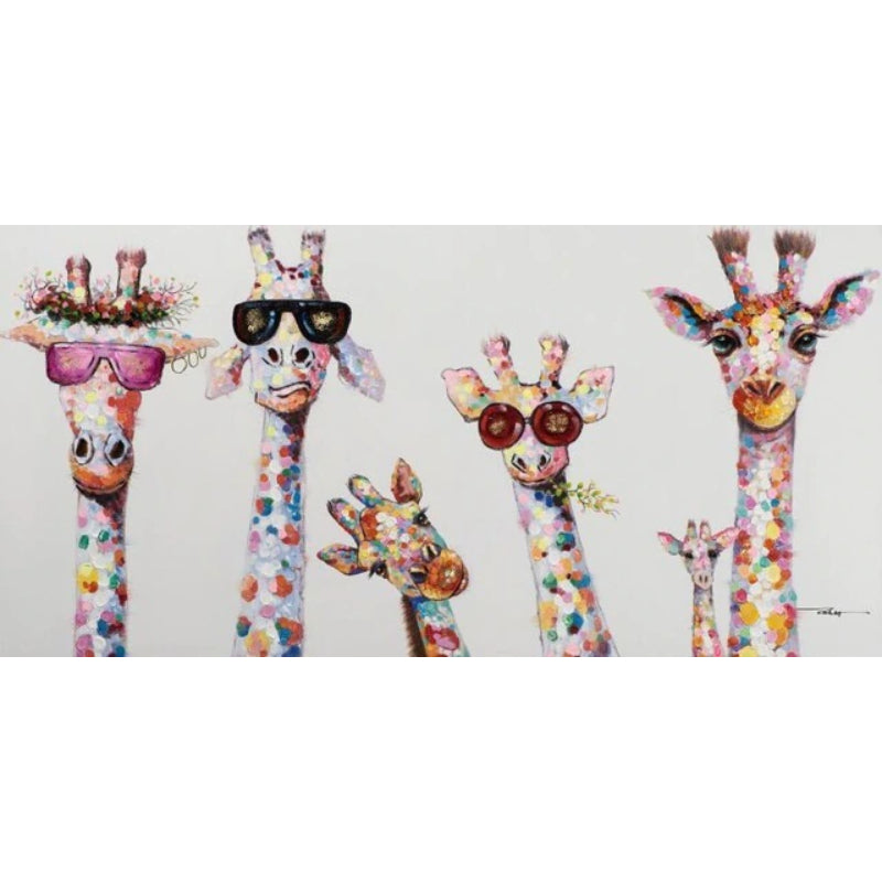 Cartoon-Giraffen - Leinwand Wandkunst Gemälde