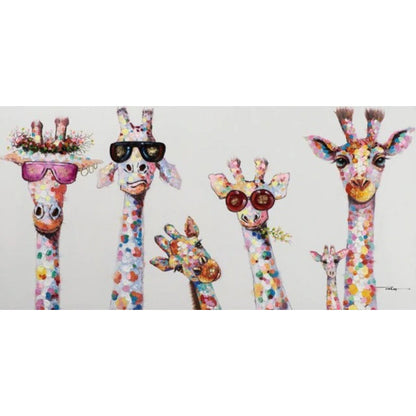 Cartoon-Giraffen - Leinwand Wandkunst Gemälde