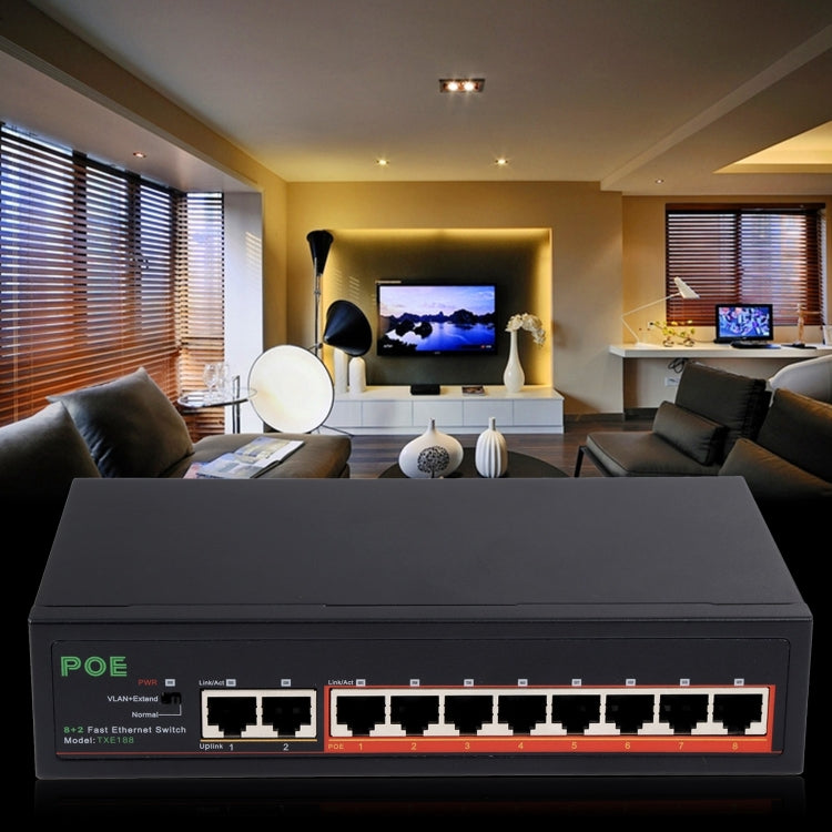 Frendorf | 8 Ports 10/100Mbps POE Switch IEEE802.3af Power Over Ethernet Netzwerk Switch für IP Kamera VoIP Telefon AP Geräte