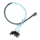 Frendorf | Mini SAS SFF-8643 Host auf 7-Pin 4 SATA Ziel-Festplatte 6Gbps Daten Server Raid Kabel, Länge: 1m