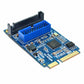 Frendorf | MINI PCI-E zu USB 3.0 Front 19 Pin Desktop PC Erweiterungskarte (Blau)