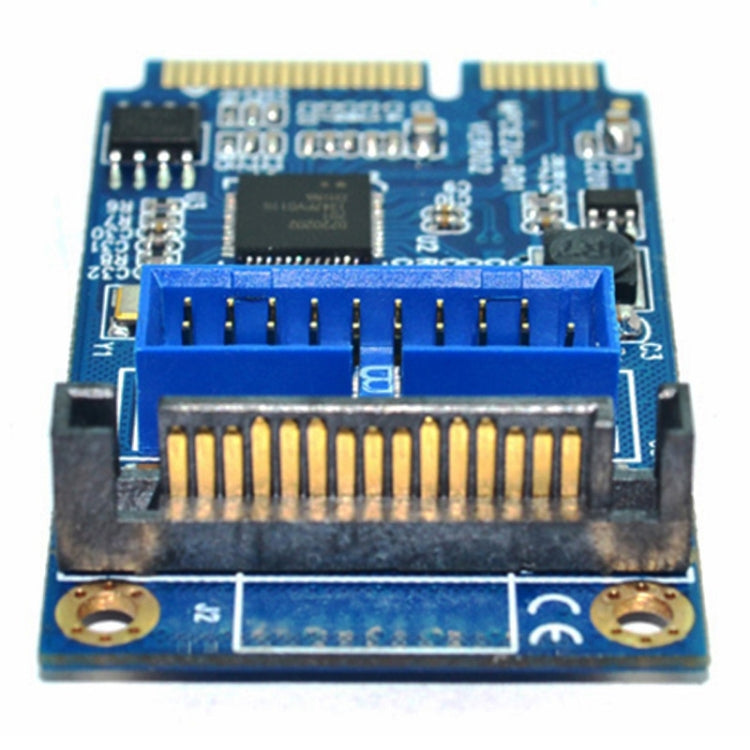 Frendorf | MINI PCI-E zu USB 3.0 Front 19 Pin Desktop PC Erweiterungskarte (Blau)