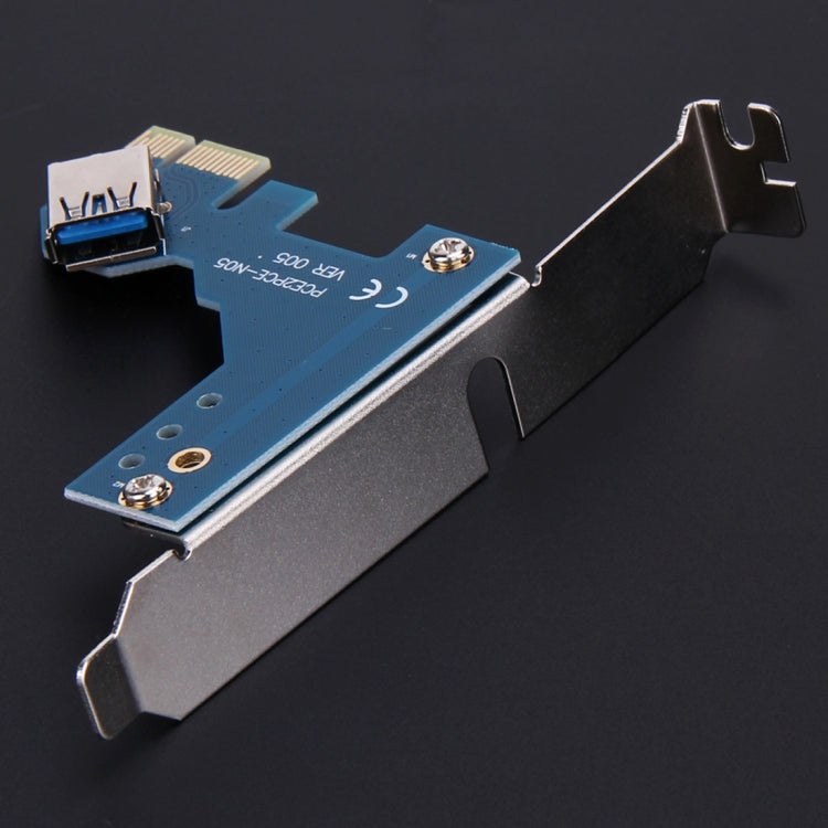 Frendorf | PCI-E 1 zu 3 PCI Express 1 Slots Riser Karte 3 PCI-E Slot Adapter PCI-E Port Multiplikator Karte mit 60cm USB Kabel (Blau)