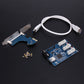 Frendorf | PCI-E 1 zu 3 PCI Express 1 Slots Riser Karte 3 PCI-E Slot Adapter PCI-E Port Multiplikator Karte mit 60cm USB Kabel (Blau)
