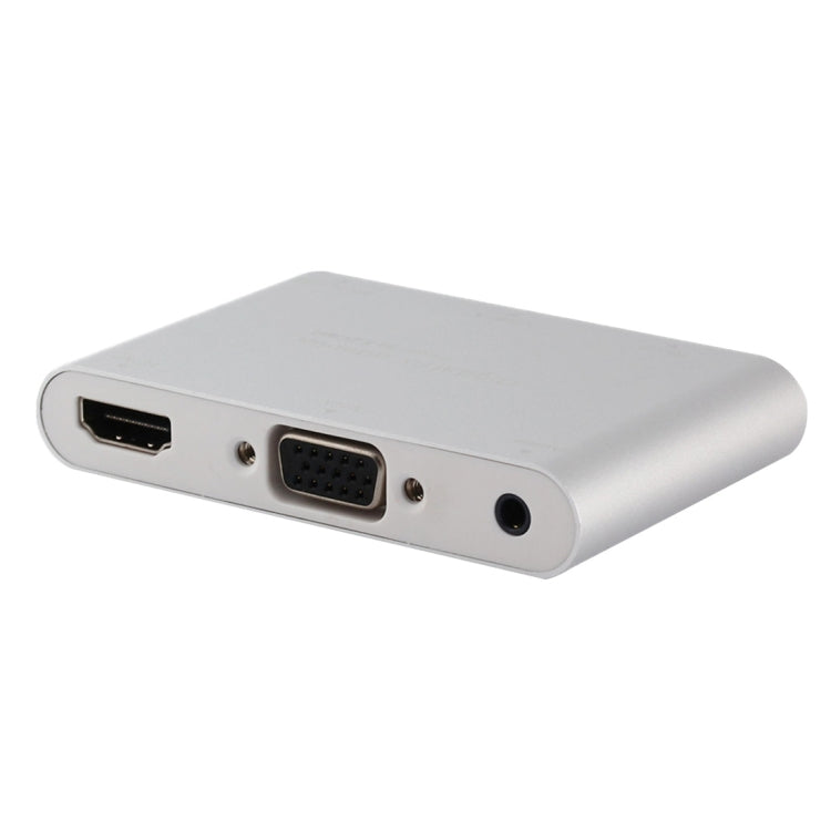 Frendorf | P27 Metallabdeckung Micro USB zu HDMI + VGA HDTV Converter Digital AV Adapter, Power by EZCast, Unterstützung für iOS / Android / Windows System (Silber)
