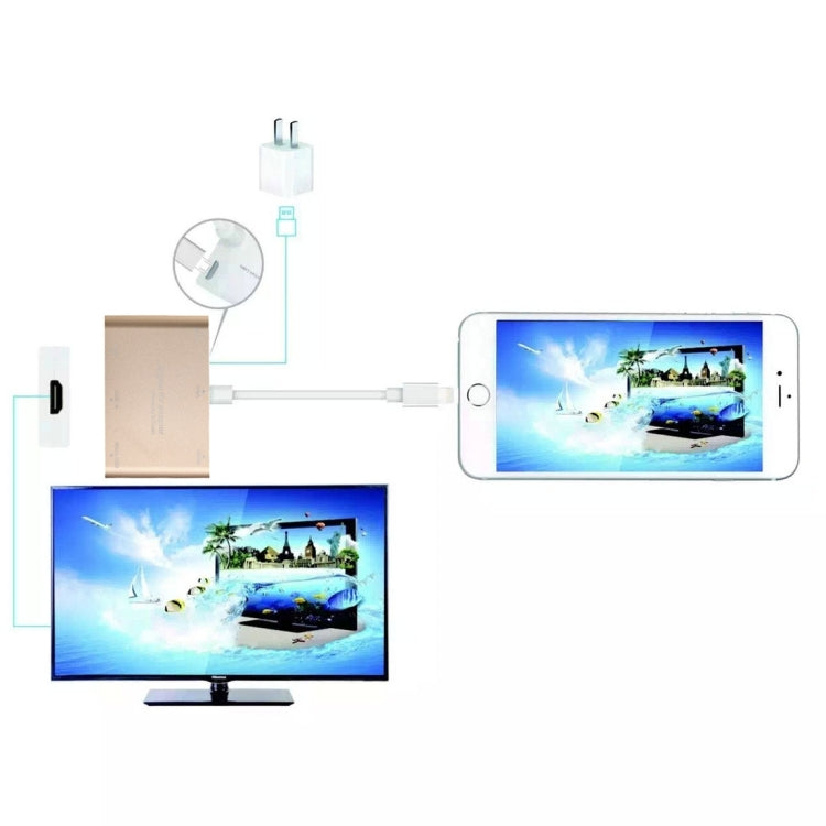 Frendorf | P27 Metallabdeckung Micro USB zu HDMI + VGA HDTV Converter Digital AV Adapter, Power by EZCast, Unterstützung für iOS / Android / Windows System (Silber)