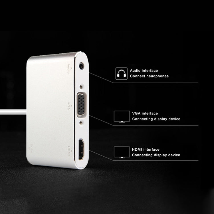 Frendorf | P27 Metallabdeckung Micro USB zu HDMI + VGA HDTV Converter Digital AV Adapter, Power by EZCast, Unterstützung für iOS / Android / Windows System (Silber)