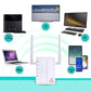 Frendorf | 300Mbps Wireless-N Reichweitenverlängerer WiFi Repeater Signalverstärker Netzwerkrouter mit 2 externen Antennen, EU-Stecker (Schwarz)