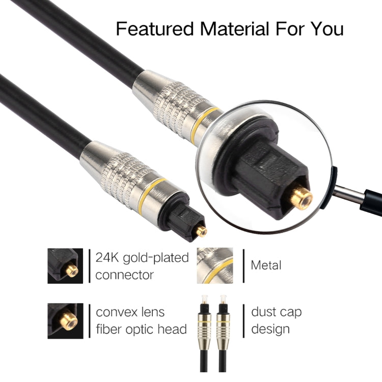 Frendorf | 20m OD6.0mm vernickeltes Metall Kopf Toslink männlich zu männlich Digitaloptisches Audiokabel