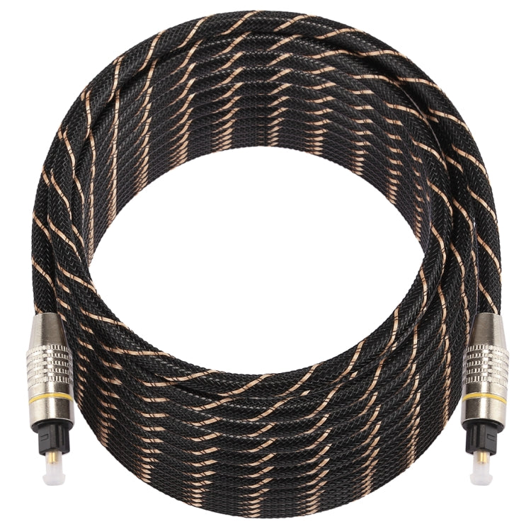 Frendorf | 15m OD6.0mm vergoldetes Metallkopf gewobenes Netzkabel Toslink männlich zu männlich digitales optisches Audiokabel