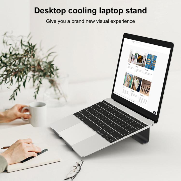 Frendorf | Aluminium Kühlständer für Laptop, geeignet für Mac Air, Mac Pro, iPad und andere 11-17 Zoll Laptops (Grau)