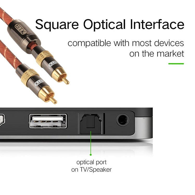 Frendorf | EMK TZ/A 5m OD8.0mm vergoldetes Metallkopf RCA zu RCA Stecker digitales Koaxial-Interconnect-Kabel Audio / Video RCA Kabel