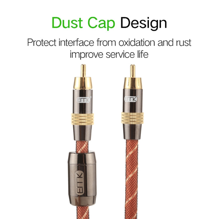 Frendorf | EMK TZ/A 5m OD8.0mm vergoldetes Metallkopf RCA zu RCA Stecker digitales Koaxial-Interconnect-Kabel Audio / Video RCA Kabel