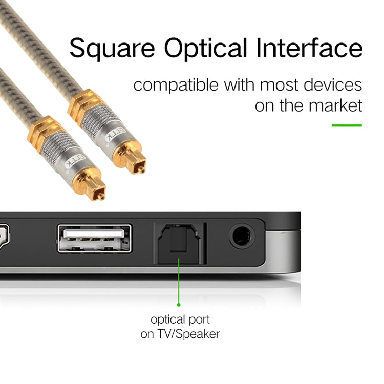 Frendorf | EMK YL-A 15m OD8.0mm vergoldetes Metall-Toslink-Männlich zu Männlich Digital-Optik-Audio-Kabel
