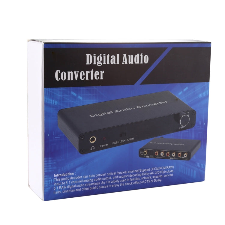Frendorf | 2CH Digital Audio Decoder Converter mit optischem Toslink SPDIF Koaxial für Heimkino / PS4 / PS3 / XBOX360, Unterstützung der Lautstärkeregelung, AC-3, DTS