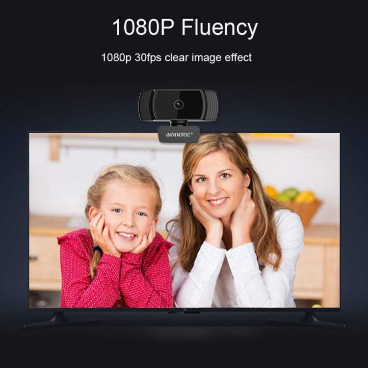 Frendorf | Aoni A20 FHD 1080P IPTV WebCam Teleconference Teaching Live Broadcast Computer Kamera mit Mikrofon (Schwarz)