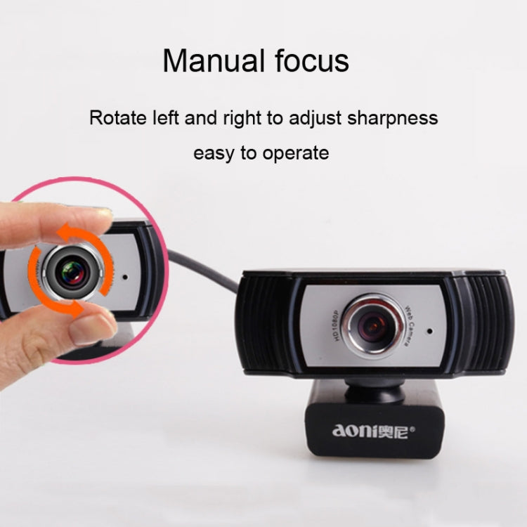 Frendorf | Aoni C33 Schönheit FHD 1080P IPTV WebCam Video-Konferenz Unterricht Live Übertragung Computer Kamera mit Mikrofon, treiberfrei Plug and Play (Schwarz)